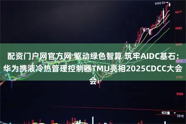 配资门户网官方网 驱动绿色智算 筑牢AIDC基石:华为携液冷热管理控制器TMU亮相2025CDCC大会